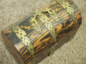 Antique Victorian Brass Mounted Coromandel Box