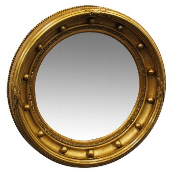 Regency Style Gilt Convex Wall Mirror