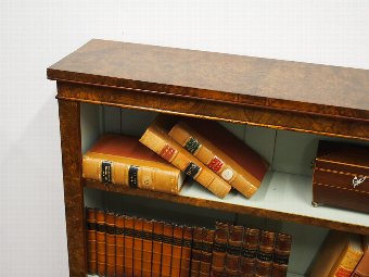 Antique Pair of Victorian Burr Walnut Open Bookcases