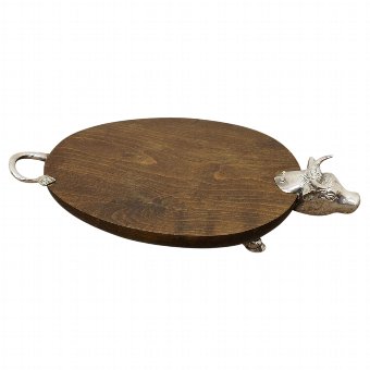 Beech and EPNS Meat Tray or Platter