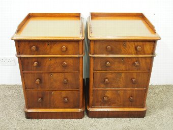 Antique Pair of Victorian Mahogany Chest of Drawers or Bedsides