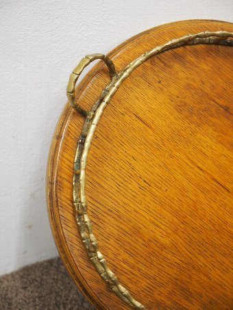Antique Circular Oak Tray