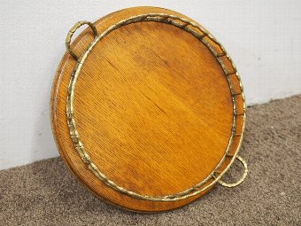 Antique Circular Oak Tray