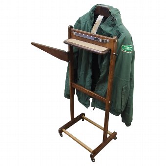 Freestanding Stained Beech and Chrome Valet Stand