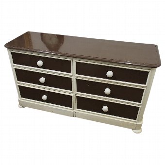 Victorian Painted Pine Double-Fronted Chest of Drawers