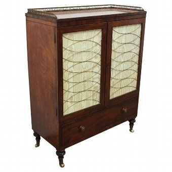 Neat Regency Inlaid Mahogany Cabinet