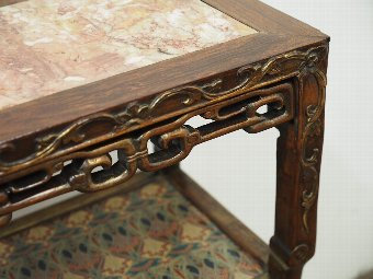 Antique Carved Rosewood Chinese Three Tier Stand