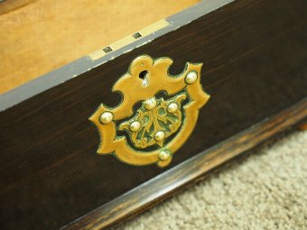 Antique Victorian Brass Mounted Coromandel Box