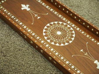 Antique Indian Teak and Inlaid Tray