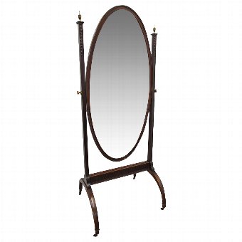Georgian Style Mahogany Cheval Mirror