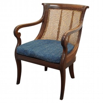 Regency Mahogany Bergere Library Chair