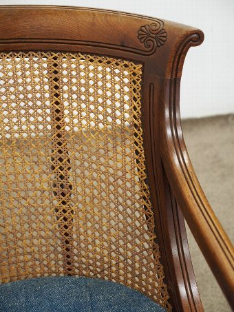 Antique Regency Mahogany Bergere Library Chair