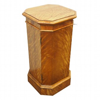 Victorian Satin Birch Bedside Cabinet or Lamp Pedestal