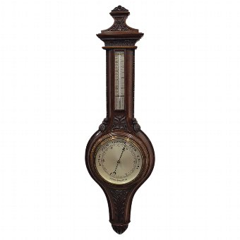 Mahogany Barometer and Thermometer