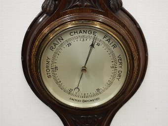 Antique Mahogany Barometer and Thermometer