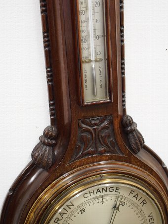 Antique Mahogany Barometer and Thermometer