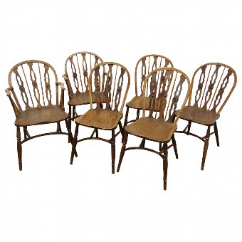 Set of 6 Country Chairs in Native Woods
