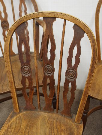 Antique Set of 6 Country Chairs in Native Woods