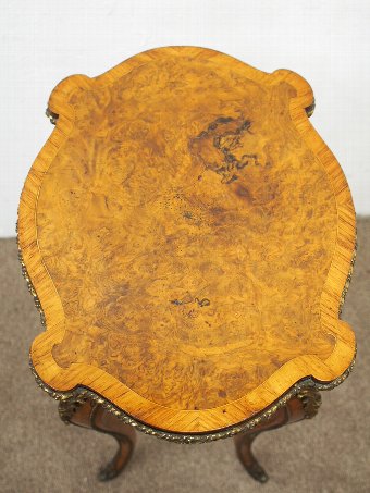 Antique French Ormolu Mount Burr Walnut Occasional Table