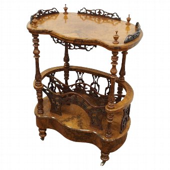 Victorian Burr Walnut Canterbury / Whatnot