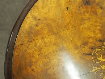 Antique Victorian Inlaid Burr Walnut Occasional Table