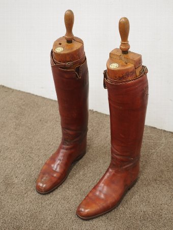 Antique Pair of Victorian Leather Riding Boots