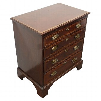 Neat George III Inlaid Mahogany Chest of Drawers