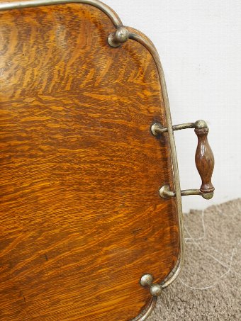 Antique Large Oak and EPNS Ships Tray