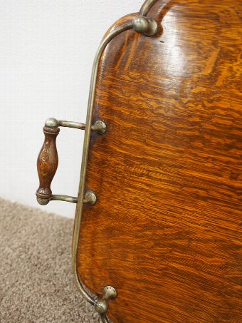 Antique Large Oak and EPNS Ships Tray