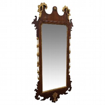 George III Chippendale Style Mahogany Wall Mirror