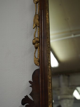 Antique George III Chippendale Style Mahogany Wall Mirror