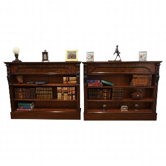 Pair of 19th Century Mahogany Open Bookcases