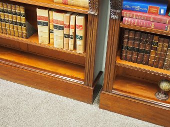 Antique Pair of 19th Century Mahogany Open Bookcases