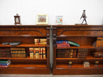 Antique Pair of 19th Century Mahogany Open Bookcases