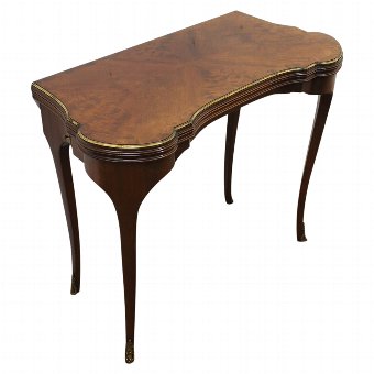 Brass Mounted Mahogany Fold Over Games Table
