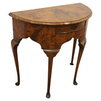 George II Style Demi-Lune Walnut Lowboy