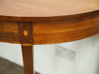 Antique George III Inlaid Mahogany Demi Lune Side Table