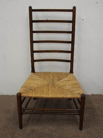 Antique Stained Beech and Rattan Art Nouveau Chair