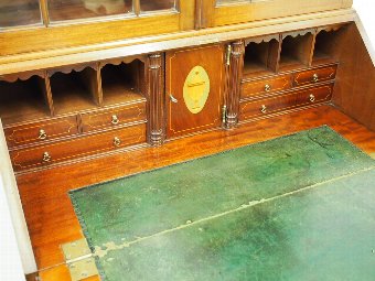 Antique George III Style Mahogany Bureau Bookcase
