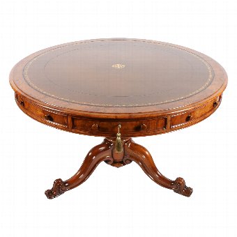 Walnut Revolving Drum Table