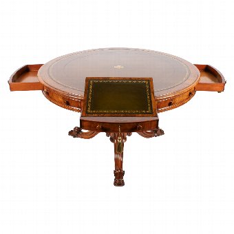 Antique Walnut Revolving Drum Table