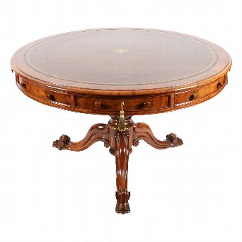 Antique Walnut Revolving Drum Table