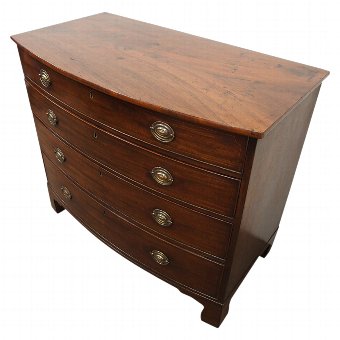 George III Mahogany Bowfront Chest of Drawers