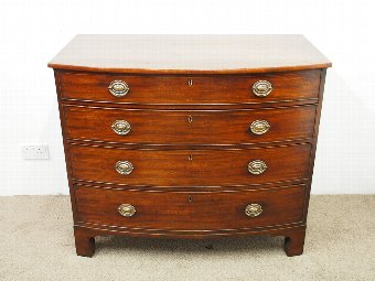 Antique George III Mahogany Bowfront Chest of Drawers