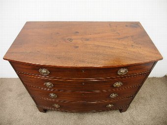 Antique George III Mahogany Bowfront Chest of Drawers