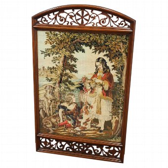 Victorian Walnut Framed Needlepoint