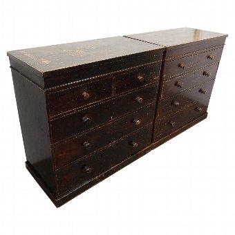Pair of Country House Painted Pine Chests
