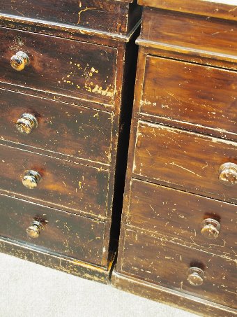 Antique Pair of Country House Painted Pine Chests