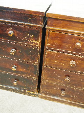 Antique Pair of Country House Painted Pine Chests