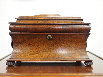 Antique Late George IV Rosewood Sarcophagus Tea Caddy
